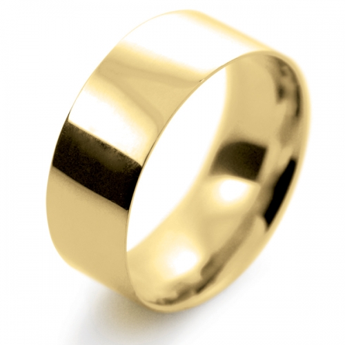 Flat Court Light - 8mm (FCSL8Y-Y) Yellow Gold Wedding Ring